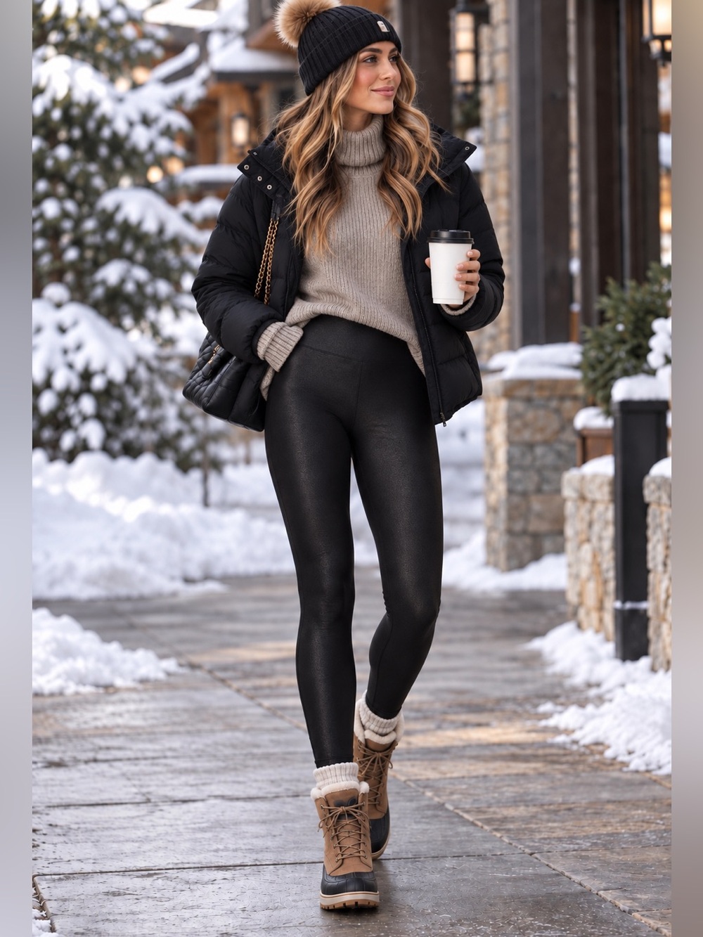 Spanx fleece LINED faux leather leggings black NEW medium